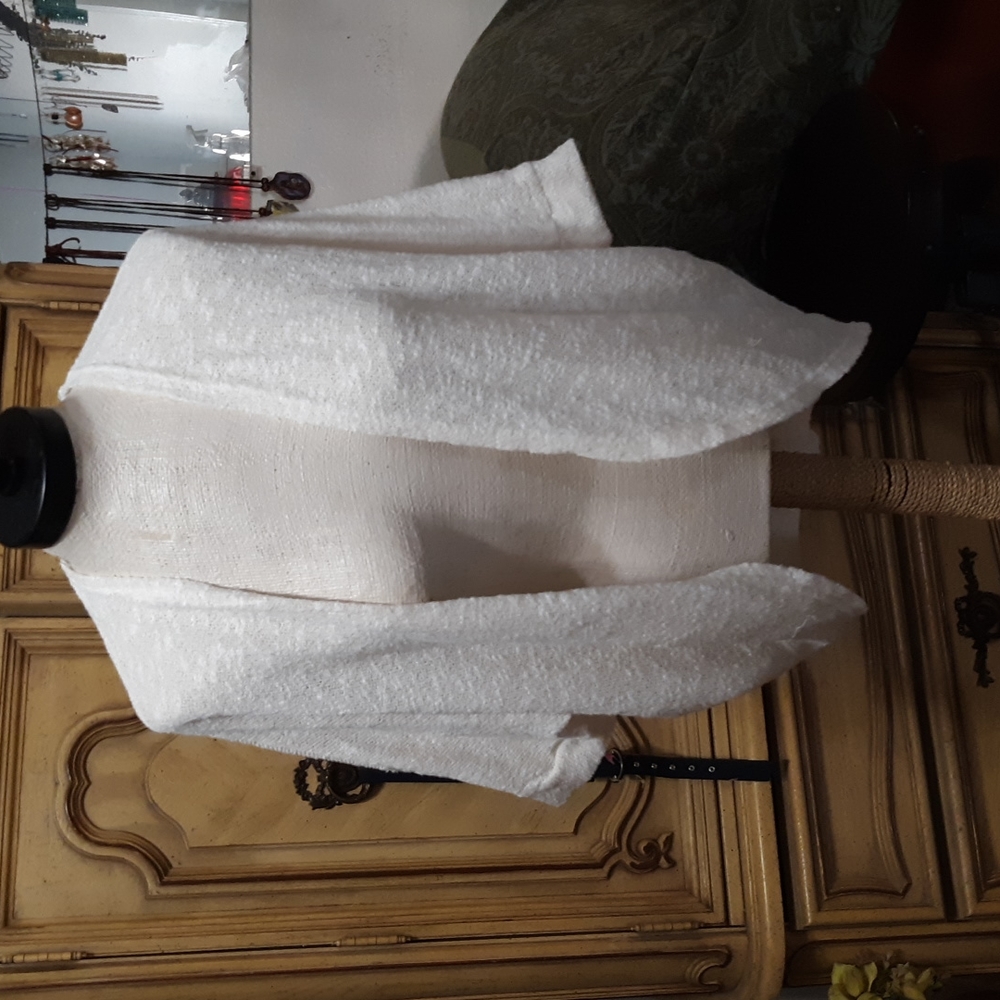 Womens open front Cardigan Sweater Jacket top Xs MOSSIMO White Cream Off White